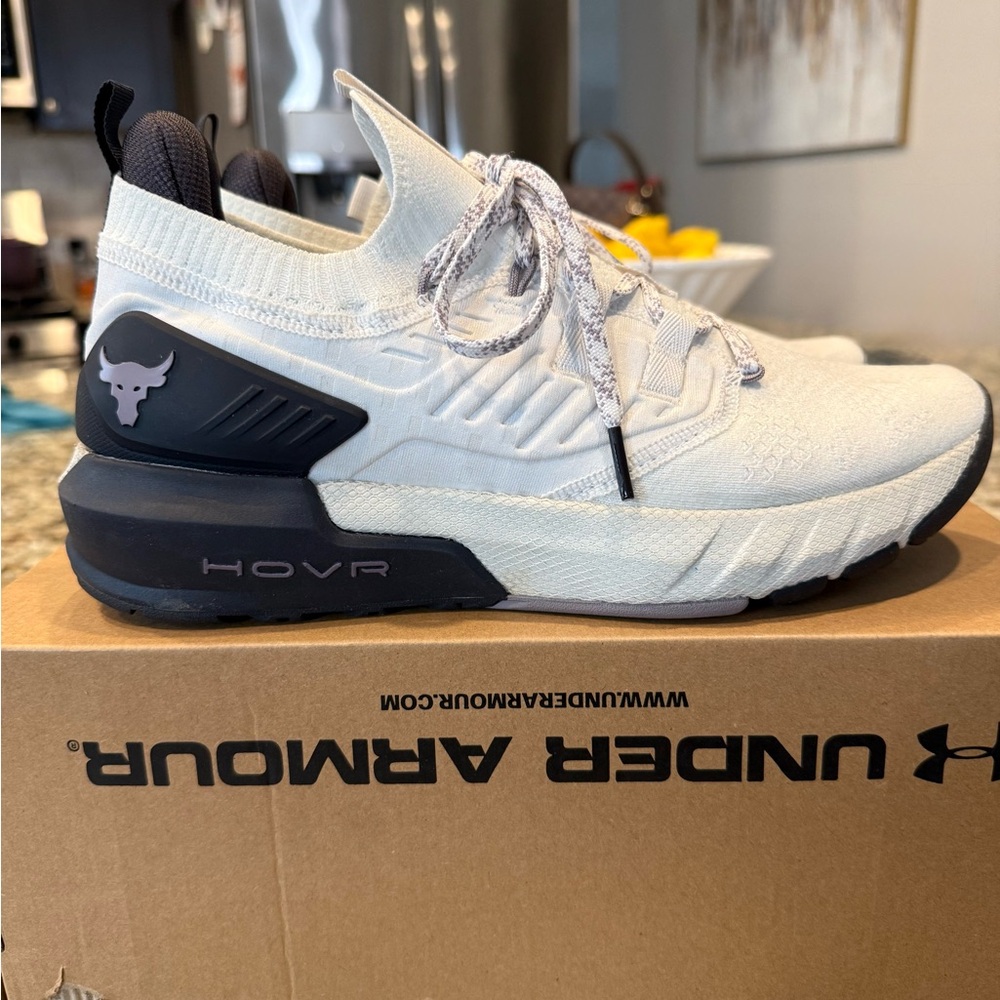 Under Armour White and Black HOVR Sneakers